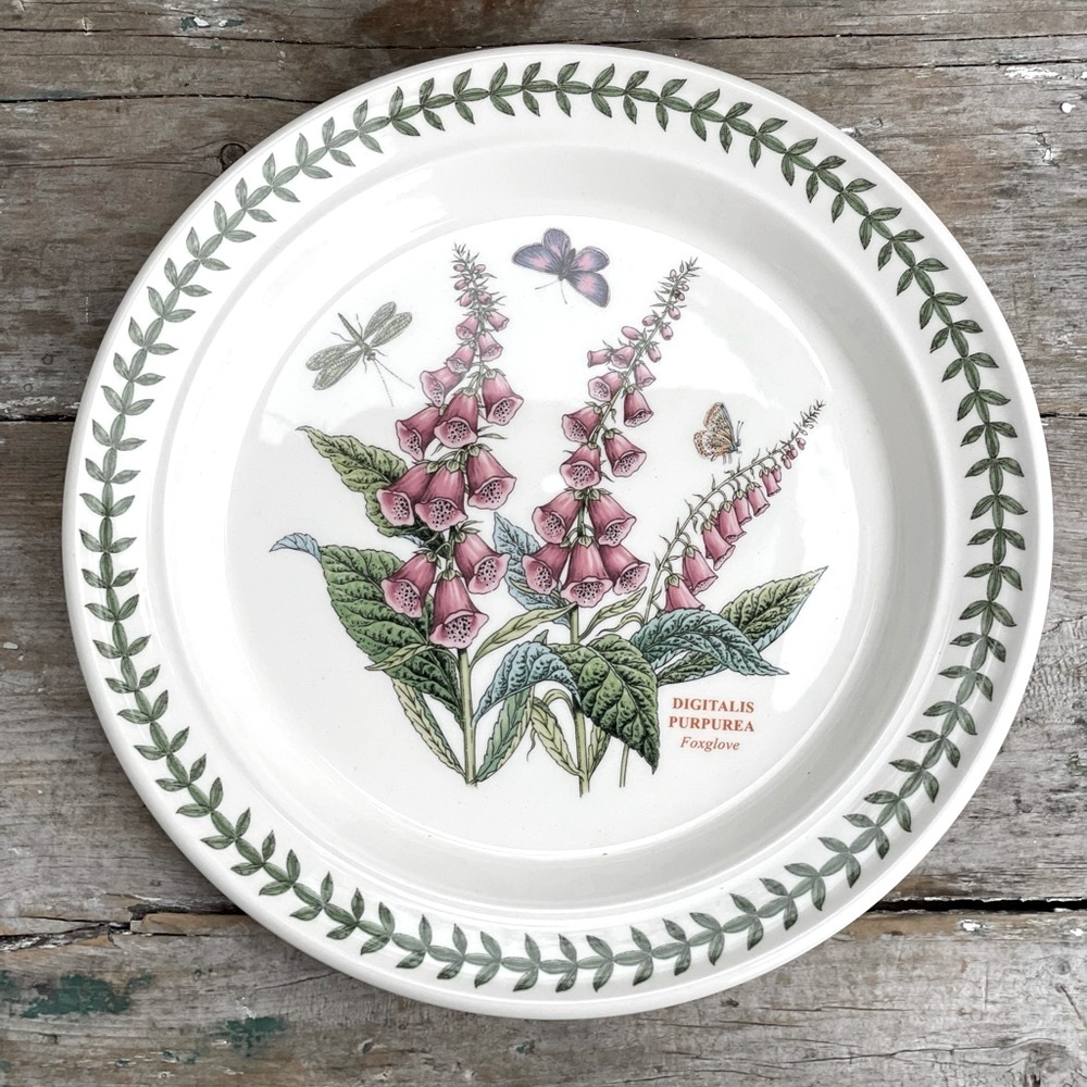 PORTMEIRION botanic garden foxglove dinner plate nwt